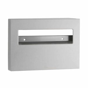 Bobrick B-221 ClassicSeries surface mount seat cover dispenser against white.
