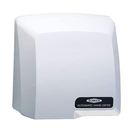 Bobrick B-710 CompacDryer surface mounted hand dryer, gray against white.