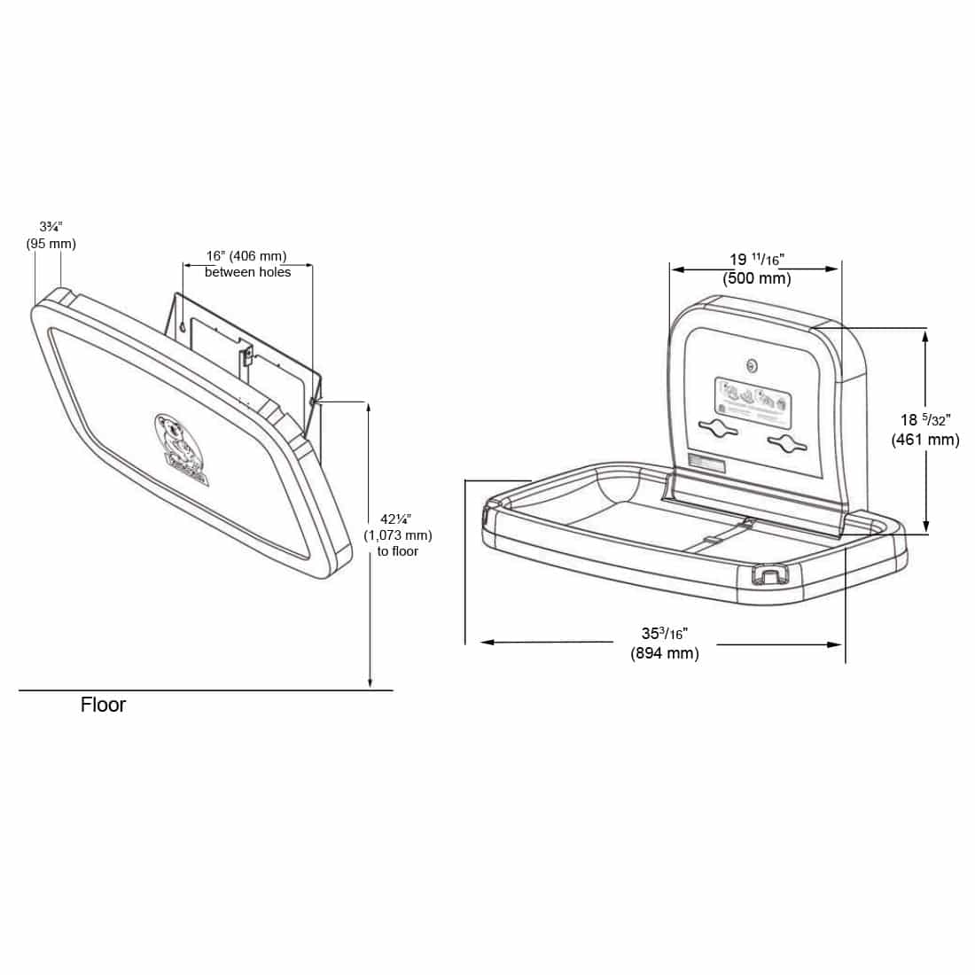 kb200 baby changing station