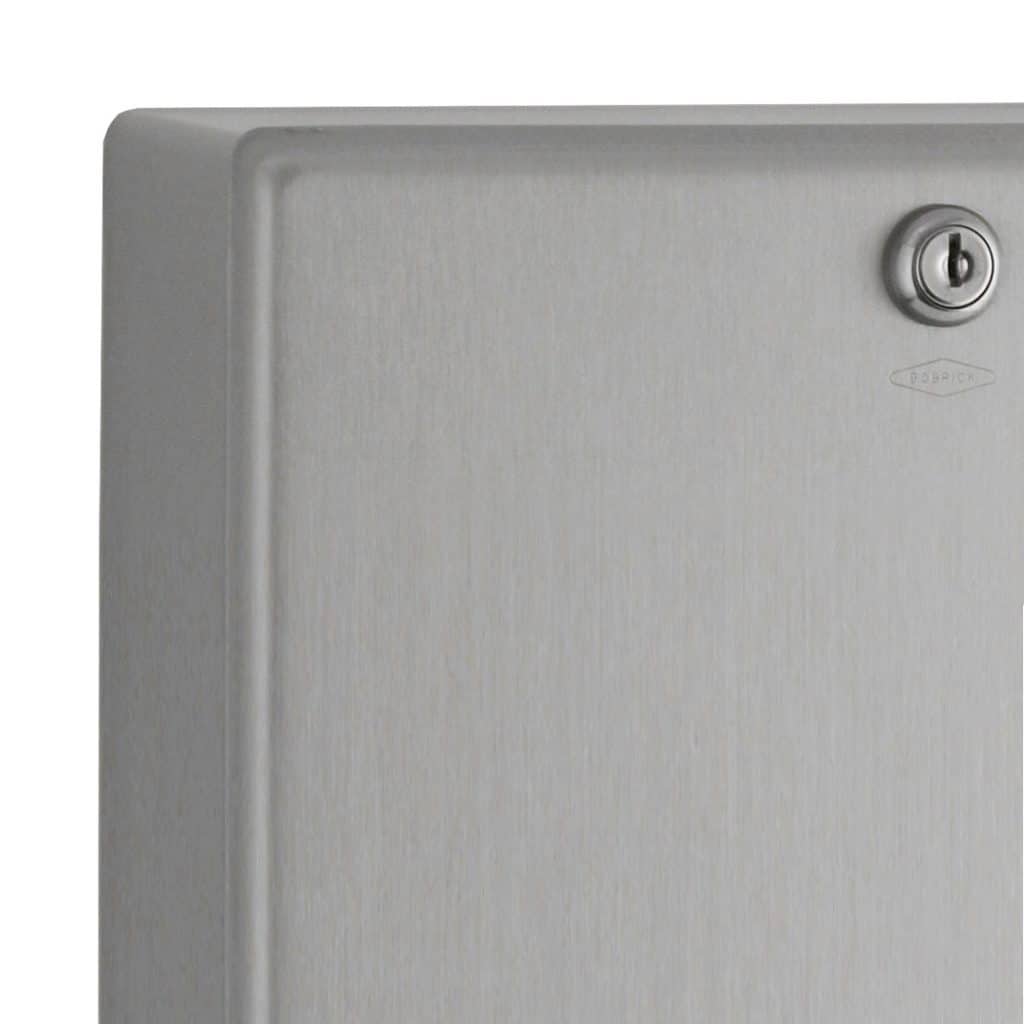 Distributeur De Serviettes En Papier Bobrick B-26212 - Montage Surface, Acier Inoxydable, Avec Serrure - 26x19x10 Cm