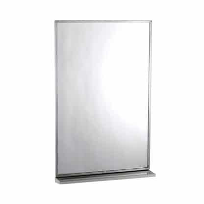 Full view of the Bobrick B-166 Stainless Steel Channel Frame Mirror