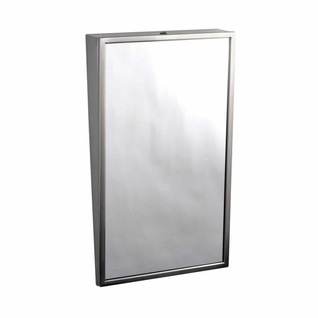 Bobrick Fixed Tilt B293 Mirror ADA Compliant Stainless Partition Plus