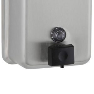 Detail of the Bobrick B-2111 ClassicSeries surface mounted soap dispenser.