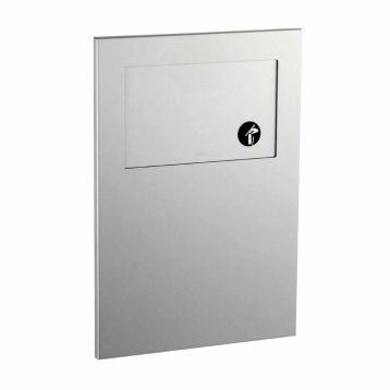 Bobrick Recessed Sanitary Napkin Disposal B-35303 angled view against white.