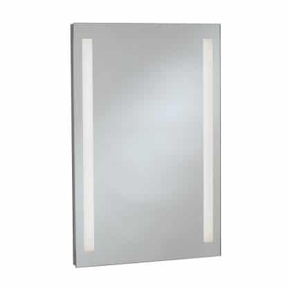 Bobrick B-169 upscale LED side lit mirror pictured against white.