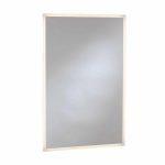 Bobrick B-167 LED edge lit mirror, contemporary design, against white.