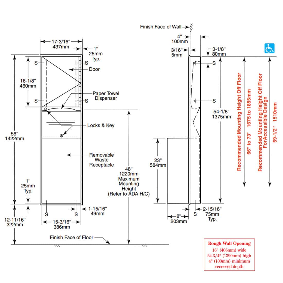 Ada Toilet Paper Dispenser Dimensions