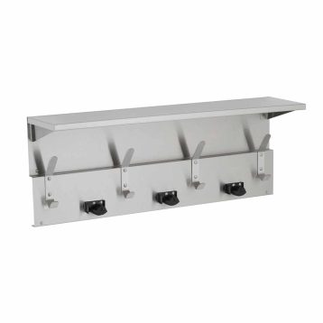 Bobrick Utility Shelf Mop/Broom Holders Rag Hooks B-239 angled.