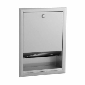 Bobrick Recessed Paper Towel Dispenser B-359 against a white background.