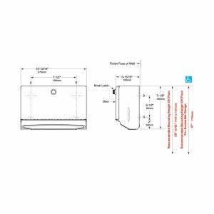 Dimensions of Bobrick Surface Mount Paper Towel Dispenser B-2621