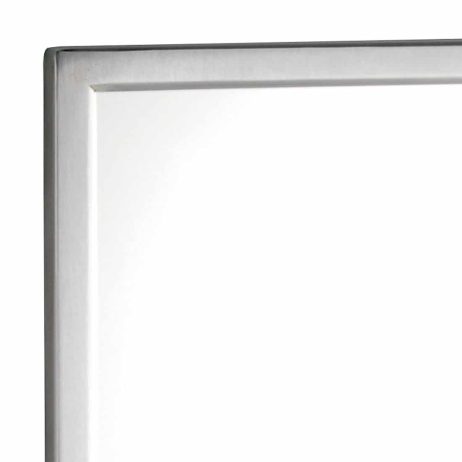 Bobrick Glass Mirror Stainless Steel Angle Frame B-290 edge detail.