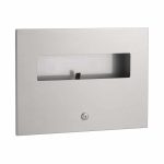 Bobrick Recessed Toilet Seat Cover Dispenser B-3013 against white background.