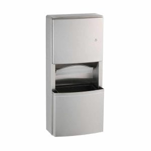 Bobrick Contura Surface Mounted Paper Towel Dispenser and Waste Receptacle B-43699