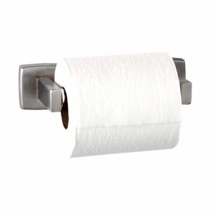 Bobrick Single Roll Toilet Tissue Dispenser B-685 satin, with tissue.