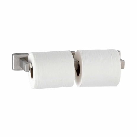 Bobrick Double Roll Toilet Tissue Dispenser B-686 satin, with tissue.