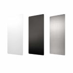 Excel Anti-Microbial Wall Guards in three different finishes shown angled.