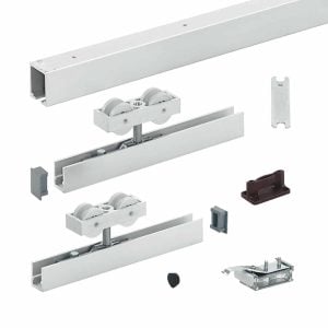 Photograph of Hawa Junior 120/B sliding door hardware system.