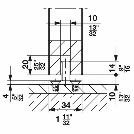 Cutaway diagram of the Hawa Junior 40/B floor guide.