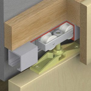 Cutaway of Hawa Junior 40/Z sliding door hardware system.