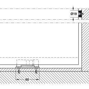 Front view of floor guide, bumper in Junior 40/Z.