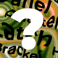 White question mark, swirling green background of partition related words.