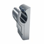 Angled view of Dyson Airblade dB hand dryer.