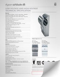 Thumbnail of the Dyson Airblade dB Hand Dryer Specification Sheet PDF