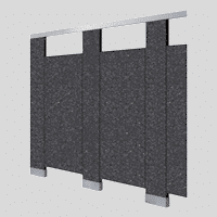 Image of two between wall phenolic stalls against white.