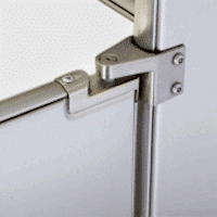 Stainless steel is a premium bathroom partition material. Bathroom partitions shown in stainless steel.