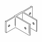 Line drawing of an aluminum, double ear, stirrup bracket from Scranton Products.