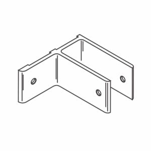 Line drawing of an aluminum, single ear, stirrup bracket from Scranton Products.