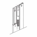 Line drawing of continuous aluminum spring hinge from Scranton Products.
