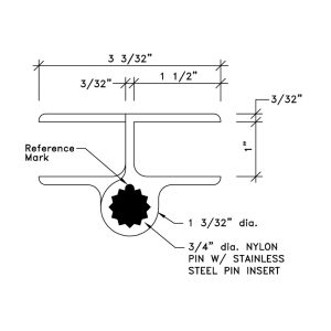 Additional dimensional drawing of wrap around hinge by Scranton Products.