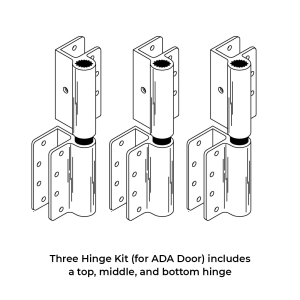 Line drawing of three wrap around hinges by Scranton Products.