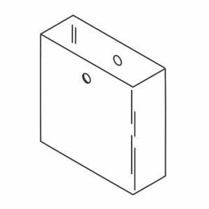 Line drawing of a stainless steel pilaster shoe from Scranton Products.