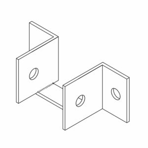 Line drawing of a metal headrail endcap from Scranton Products.