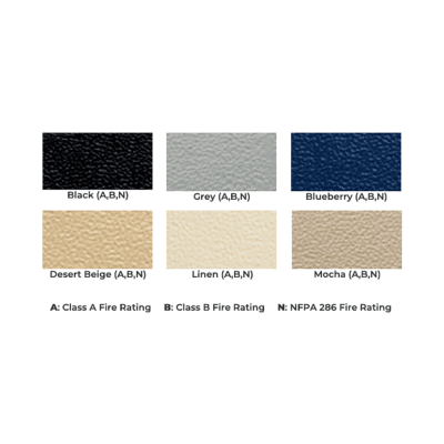 Color chart graphic for Scranton high-density polyethylene pilaster shoes.