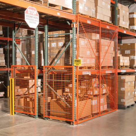 BeastWire warehouse rack guarding deters theft and tampering in addition to preventing falls.