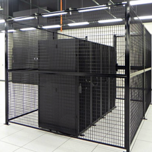 Photograph of BeastWire mesh guarding in use in a computer and data center facility.