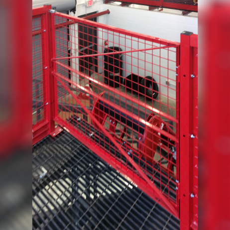 Photograph of BeastWire RailGuard customized to include an access gate.