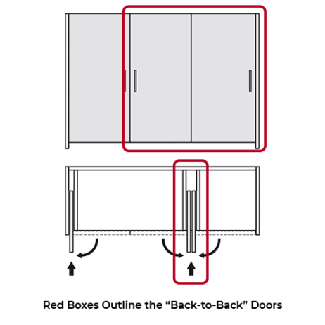 Line Drawing of Back to Back Doors on Hawa Concepta