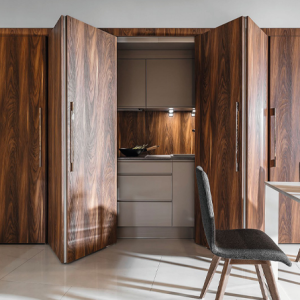 Enhance your space with striking, functional cabinetry using the Hawa Folding Concepta 25 system.