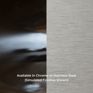 Photograph of chrome and stainless steel finishes