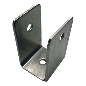 Photograph of the Bobrick U-Bracket Internal 1" Panel-to-Stile - 1000356 sitting upright.