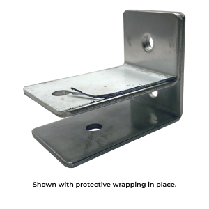 Photograph of Bobrick F-Bracket Internal Panel-to-Wall - 1000975 with protective wrapping in-place.