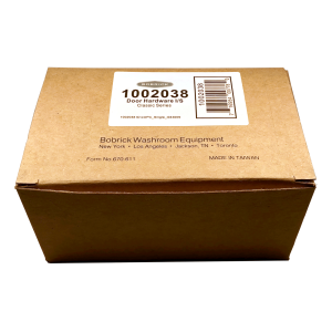 Packaging of Bobrick In-Swing Door Hardware Kit – 1002038.
