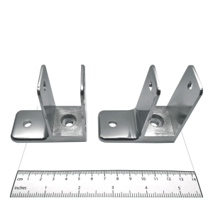Photograph of brackets from Bobrick Stile Bracket Packet (Stile-to-Wall) - 1002358.