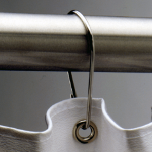Photograph showing a detail view of the Bobrick Shower Curtain Hook Set 204-1.