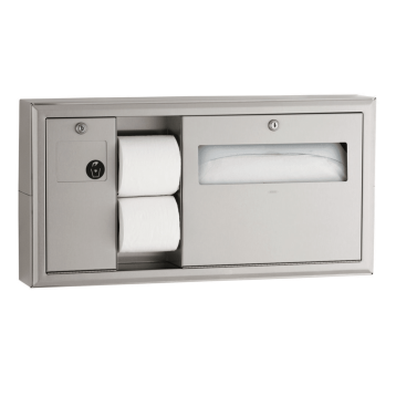 Photograph of the Bobrick Surface-Mount Toilet Tissue, Seat Cover Dispenser and Waste Disposal B-30919.