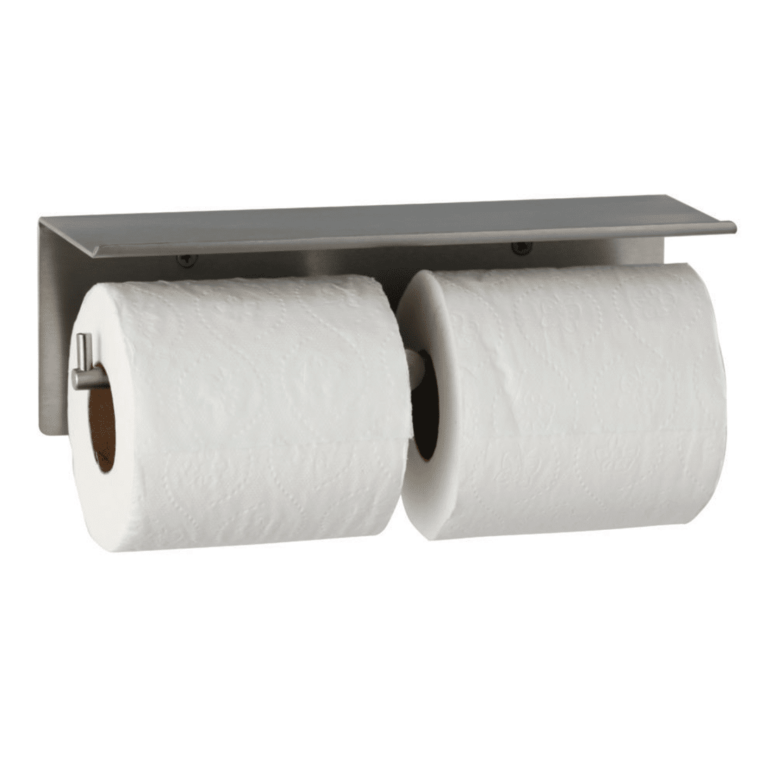 Double Roll Toilet Paper Holder with Shelf/ Commercial Bathroom Tissue Dispenser 